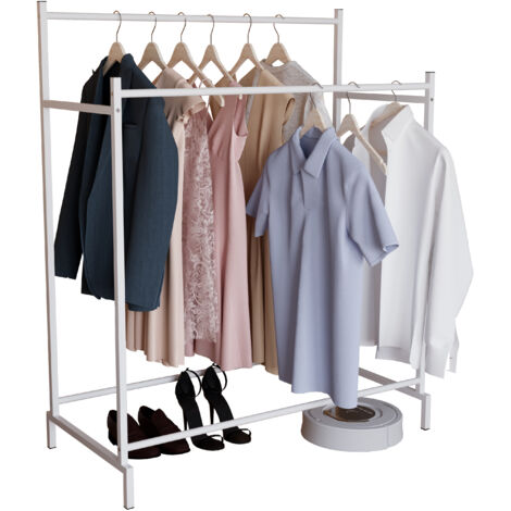 VCM armario de metal  armario abierto  walk-in  perchero  dimensiones aprox. AL. 136 x AN. 103 x T. 52 cm- Labol L (Blanco) (1/2)