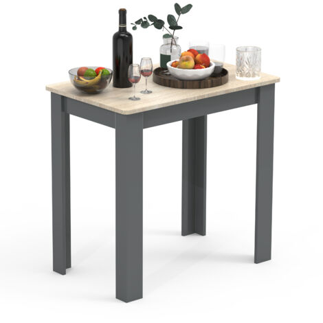 Mesa de comedor de madera VCM AL. 76 x AN. 80 x P. 50 cm Mesa de cocina Mesa de comedor Esal (antracita / roble de miel)