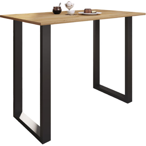 Mesa de barras VCM Tresen Mesa de pie Mesa alta Mesa de barras de barba - Xona 140x80 cm (Negro / Roble de miel)