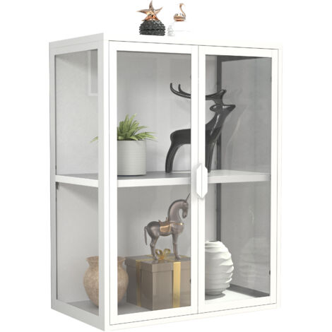 Estuche de cristal VCM colgante  Estuche de cristal con vidrio de seguridad ESG  Dimensiones aprox. AL. 80 x AN. 60 x P. 35 cm  Gabinete colgante de vidrio  Moderno y ahorro de espacio  Vitrina de vid