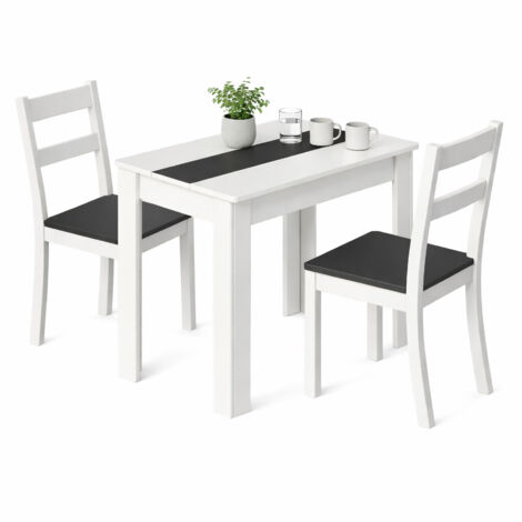 Mesa de comedor VCM VCM, mesa de cocina de madera (Alto 75 x Ancho 80 x Fondo 50 cm), mesa de comedor compacta para cocina y comedor, mesa Disalo (blanco/antracita)