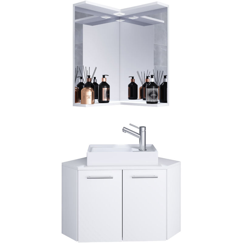 Mobile bagno a terra TRIESTE 3 cassetti, bianco lucido 80cm, lavabo in ceramica Mobile bagno a terra TRIESTE 3 cassetti, bianco lucido 80cm, lavabo in ceramica