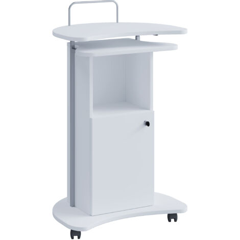 Console per altoparlanti mobile in legno VCM Dimensioni ca. A. 93 a 111x L. 56x T. 41 cm Rollbar con cassetto Scrivania in stand - Komil (Bianco)