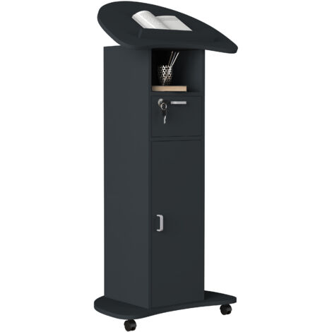 Console per altoparlanti mobile in legno VCM Dimensioni ca. A. 110 a 120 cm x L. 56 cm x P. 37 cm Scrollable con cassetto Scrivania in stand Tavolo in stand con porta - Redola (antracite)