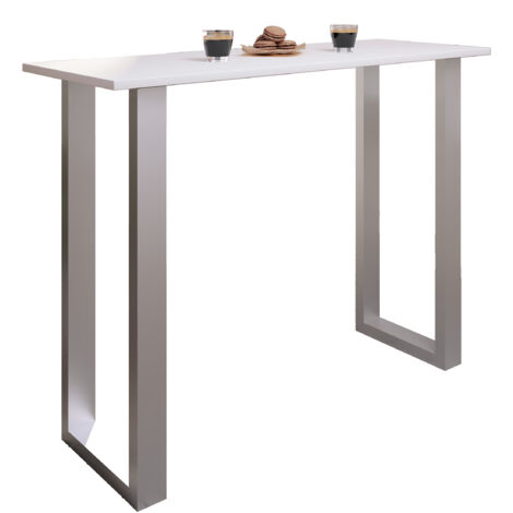 Tavolo da bar VCM  Tresen  Tavolo in stand  Tavolo alto  Tavolo Bartresen - Xona 140x50 cm (Argento / Bianco)