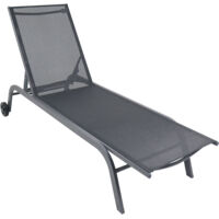 Lettino da sole VCM arrotolabile Dimensioni ca. L. 192 x A. 32 x L. 58 cm Sedia reclinabile con schienale regolabile Lettino da spiaggia - Sonlas 192x58 (Nero)