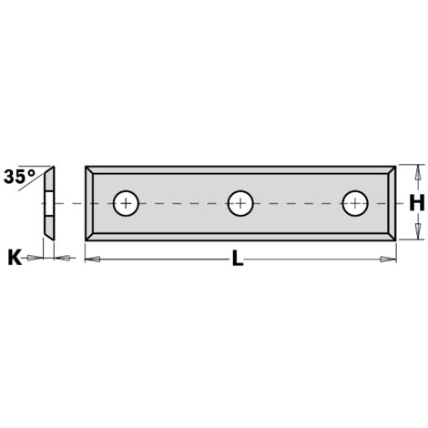 790.500.09 COLTELLO REVERSIBILE 3 FORI (4/35°) 50x9x1.5mm HW-K1920