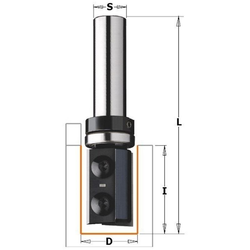 CMT Orange Tools Fraise Droite 712.150.11B - HM S6 D15x30 Avec Roulement - Précision De Coupe