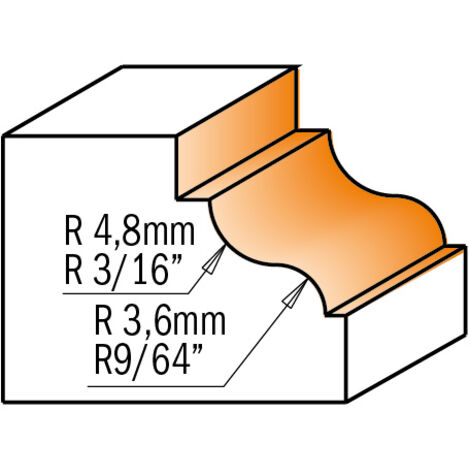 747.325.11 FRAISEUSES À PROFIL AVEC ROULEMENT HW S=6 R=3,6/4,8 DX (1/4)