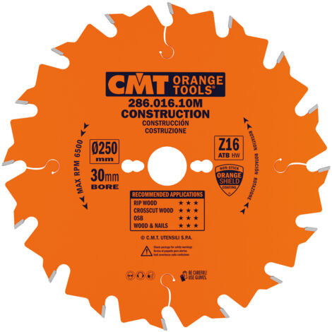 286.016.10M LAME CIRCULAIRE 250X2.8X30 Z=16 5'ATB (1/4)