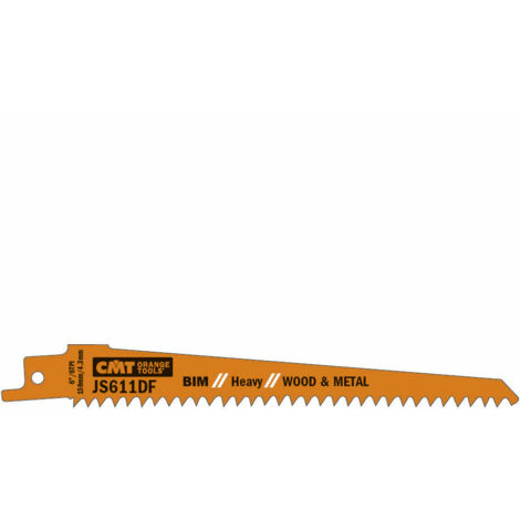 JS611DF-5 5 LAMES DE SCIE À MÉTAUX POUR BOIS/MÉTAL BIM 150 x 4,3 x 6 TPI (SS/FRAISE) (1/5)