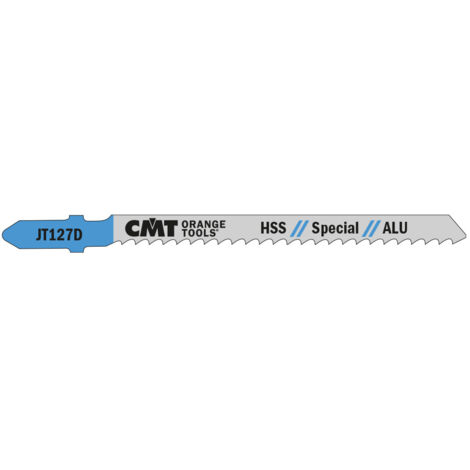 JT127D-5 5 LAMES POUR SCIE SAUTEUSE EN HSS POUR ALUMINIUM DROITE ET FIN 100X3X8TPI (1/4)