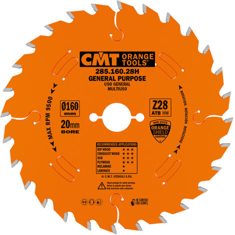 285.160.28H LAME CIRCULAIRE (UNIVERSELLE) HW 160x2,2/1,6x20 Z28 ATB (1/3)
