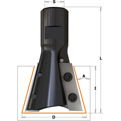 CMT – Fraise HW 15° pour joints à queue d'aronde – Acier spécial haute résistance – 2 plaquettes réversibles Z2 – D=39.5mm (1/5)