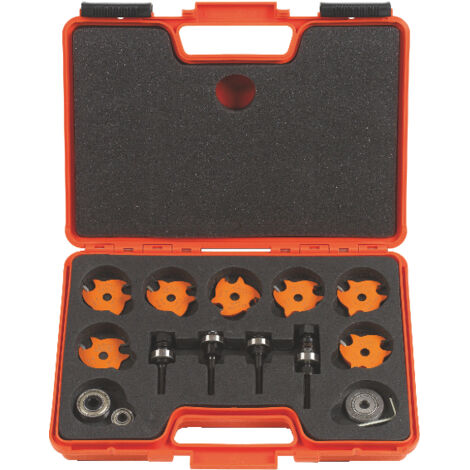 CMT – Coffret de fraises à disques Z3 HW pour défonceuse – 7 fraises carbure avec 4 mandrins – Profondeurs de coupe jusqu'à 14,3mm