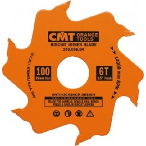 CMT – Lame circulaire 100mm pour bois dur – Revêtement P.T.F.E. – Dents carbure pour coupe nette – Compatible Lamello, DeWalt, Bosch
