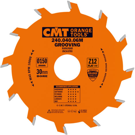 CMT – Lame de scie circulaire pour joints 150x4.0/3.0x30 mm – 12 dents – Acier haute qualité – Réduction des vibrations – Pour bois tendre et dur