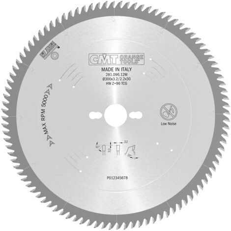 281.096.12M LAME À DENTS DE COUTEAU HW 300x3,2/2,2x30 Z96 TCG 10pos