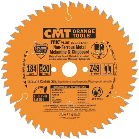 276.184.48H LAME CIRCULAIRE  POUR ALUMINIUM HW 184X1.8/1.2X20+16+15.8 Z48 TCG NEG