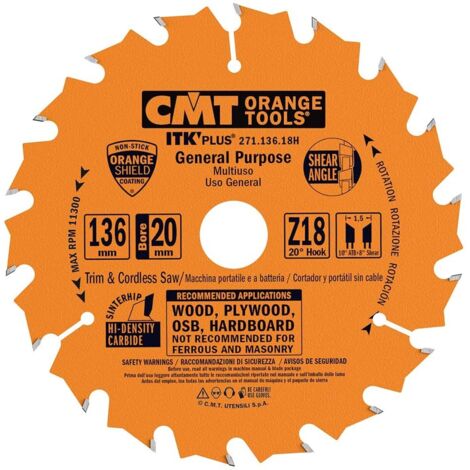 271.136.18H LAME CIRCULAIRE (ITK-PLUS) HW 136x1,5/1,0x20 (+10) Z18 ATB+S
