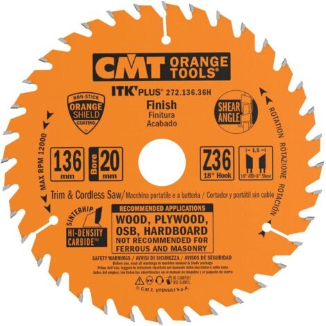 272.136.36H LAME CIRCULAIRE (ULTRA ITK) 136X1.3X20 Z=36 (1/4)