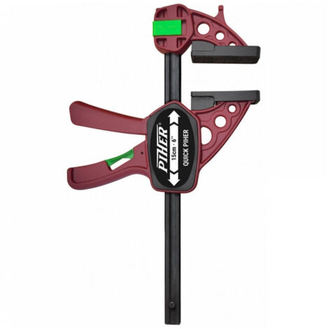 Piher – Serre-joint monomanuel 30 cm 52630 – Capacité de pression 150 kg – Têtes nylon et fibre de verre – Pour menuiserie et bricolage