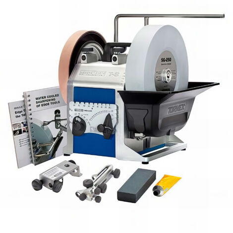 Tormek – Dispositif d'affûtage T-8 – Puissance 200W – Vitesse 90 tr/min – Meule 250 x 50 mm pour acier rapide – Système d'affûtage à eau