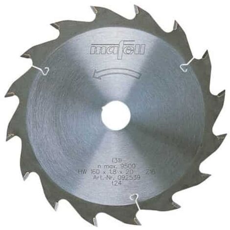 MAFELL Lame de scie circulaire bois carbure Ø 160 mm - 092539 - 160 mm - 1.8 mm - 20 mm - 16 dents