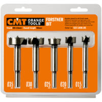CMT – Jeu de 5 fraises Forstner S=8-10mm D15-35mm – Pour bois dur – Coupe nette sans éclat – Droite