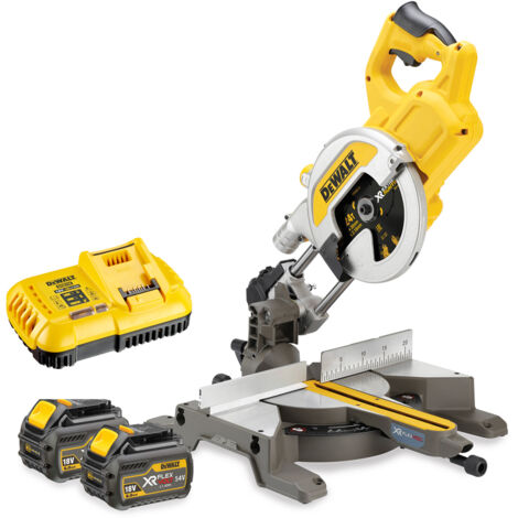 Dewalt – Scie à onglets radiale 216 mm DCS777T2 – 54V Li-Ion brushless – 2 batteries 6Ah – Moteur sans balais pour coupes précises