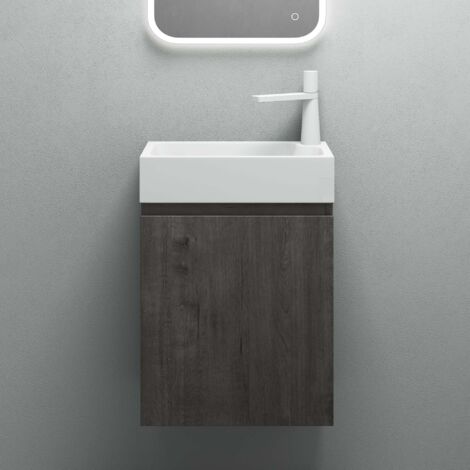 Mai & Mai Ensemble de Meuble de Salle de Bain Meuble sous Lavabo Suspendu Gris-brun 46x26x63cm avec Vasque PS02
