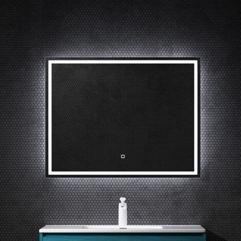 Mai & Mai Miroir de Salle de Bain avec Éclairage LED Glace Suspendu 100x80cm Anti-Buée Interrupteur Tactile Luz (1/5)