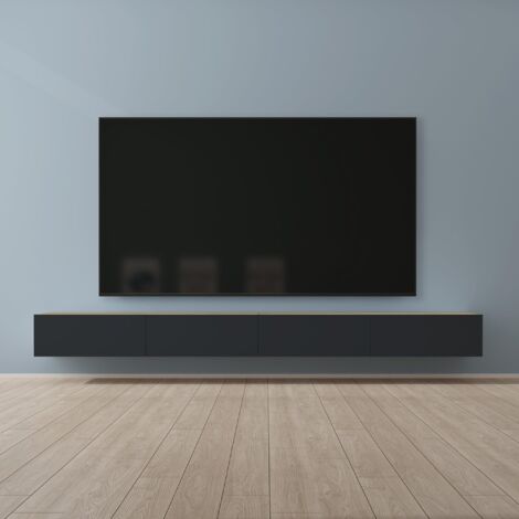 Mai & Mai Meuble TV Suspendue Armoire avec Soft-Close Table TV pour le Salon Marron Clair+Gris Noir 320x40,2x30 cm TC002