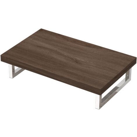 Mai & Mai Meuble sous Vasque Marron Bois 45x80cm Plan de Travail pour Salle de Bain avec Équerres en Acier Inoxydable