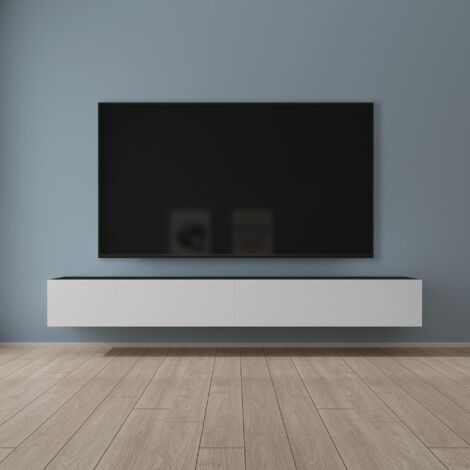 Mai & Mai Meuble TV Suspendue Armoire avec Soft-Close Table TV pour le Salon Gris Noir+Blanc Mat 240x40,2x30 cm TC002