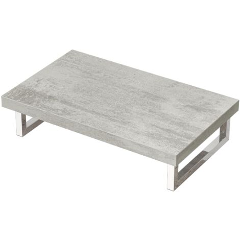 Mai & Mai Meuble sous Vasque Gris claire 45x80cm Plan de Travail pour Salle de Bain avec Équerres en Acier Inoxydable