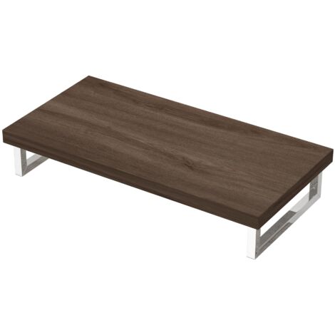 Mai & Mai Meuble sous Vasque Marron Bois 50x100cm Plan de Travail pour Salle de Bain avec Équerres en Acier Inoxydable