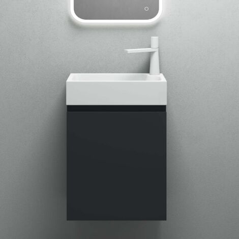 Mai & Mai Ensemble de Meuble de Salle de Bain Meuble sous Lavabo Suspendu Anthracite Mat 46x26x63cm avec Vasque PS02