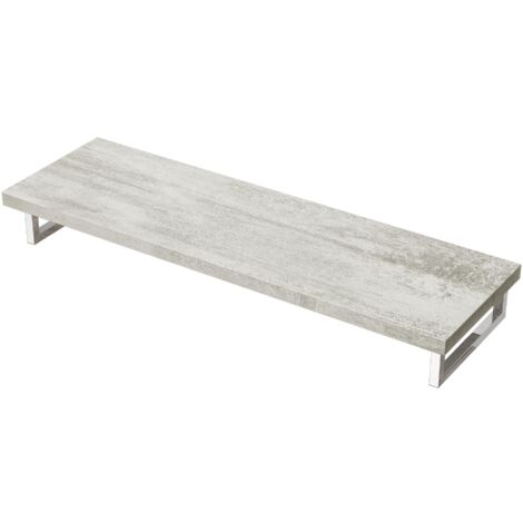 Mai & Mai Meuble sous Vasque Gris claire 50x160cm Plan de Travail pour Salle de Bain avec Équerres en Acier Inoxydable