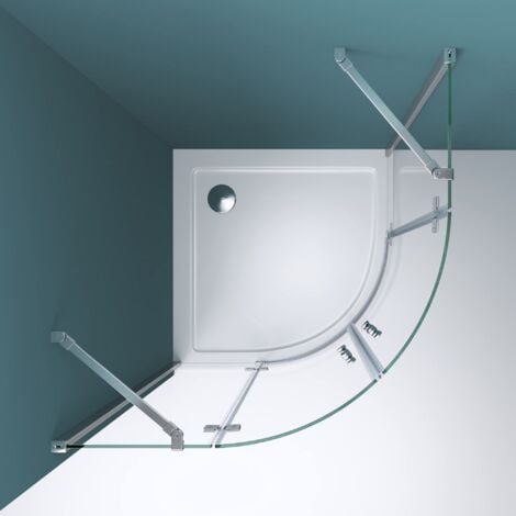 Mai & Mai Cabine De Douche En Angle 90x90 Paroi De Douche Avec Porte Pivotante Verre Transparent Cadre En Aluminium R36