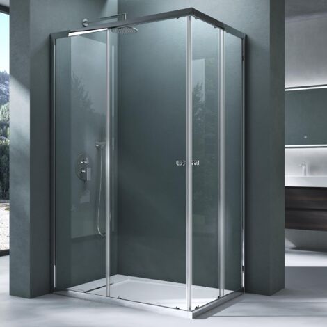 Mai & Mai Cabine de Douche avec Receveur 70X70cm Paroi de Douche Deux Portes Coulissantes Montage Réversible Verre Trempé Transparent avec Receveur de Douche Rav16K-Plus (1/5)