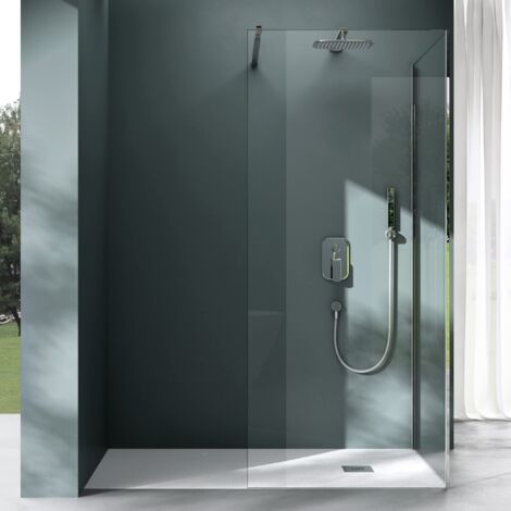 Mai & Mai Paroi de Douche 110x90cm Pare-Douche à L'italienne Transparent BR-L01K en Verre Trempé 8mm Revêtement Nano Easy Clean (1/5)