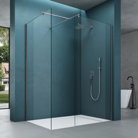 Mai & Mai Pare Douche à L'italienne avec Deux Parois de Douche Fixes 120x120, Verre de Sécurité Trempé de 8mm Revêtement Nano Easy Clean Bremen1K-T (1/5)