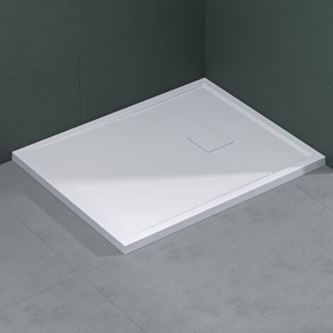 Mai & Mai Receveur de Douche 80x100 Bac à Douche Blanc en Résine Géo8 (1/5)