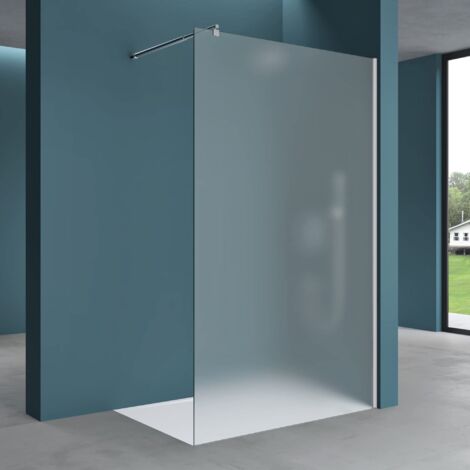 Mai & Mai Paroi de Douche Sérigraphiée 140x200 Douche à L'italienne opaque BR1VS Verre Trempé 8mm revêtement Nano Easy Clean Stabilisateur Rond BRAM1 (1/5)