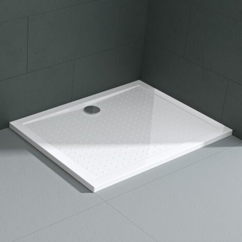 Mai & Mai Receveur de Douche Anti Glisse Bac à Douche Blanc 70x90x4cm Rectangulaire Lucia02AR