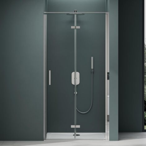 Mai & Mai Porte de Douche Porte Pivotante Paroi de Douche en Niche Verre ESG 8mm Transparent avec Revêtement NANO 80x195 cm Ter37K (1/5)