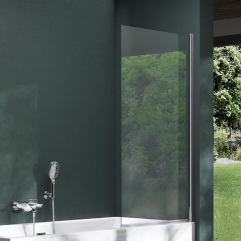 Mai & Mai Pare-Baignoire Transparent 80x140cm 1 Volet Paroi de Douche pour Baignoire en Verre ESG avec Revêtement NANO Easy Clean C201