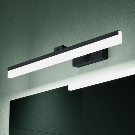 Mai & Mai Lampe Miroir LED 6000K pour Salle de Bain Murale 180° Rotative 60cm Noir Desgin Luxaris