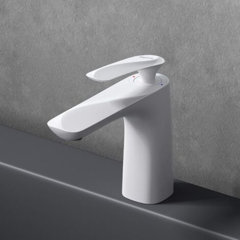 Mai & Mai Robinet Salle de Bain Mitigeur Blanc en Laiton Robinet pour Lavabo Vasque WAM-7201 (1/5)